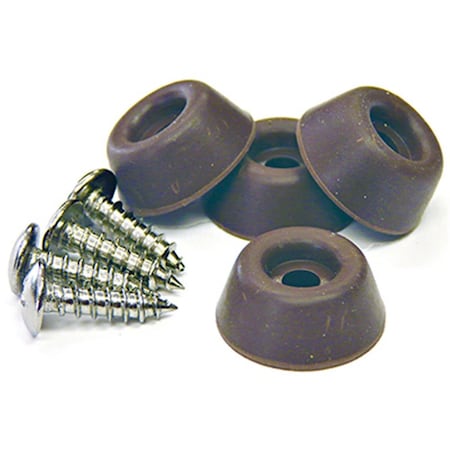 Active Athlete 0.87 in. TruGuard Screw on Rubber Bumpers, Brown, 4PK AC3855564
